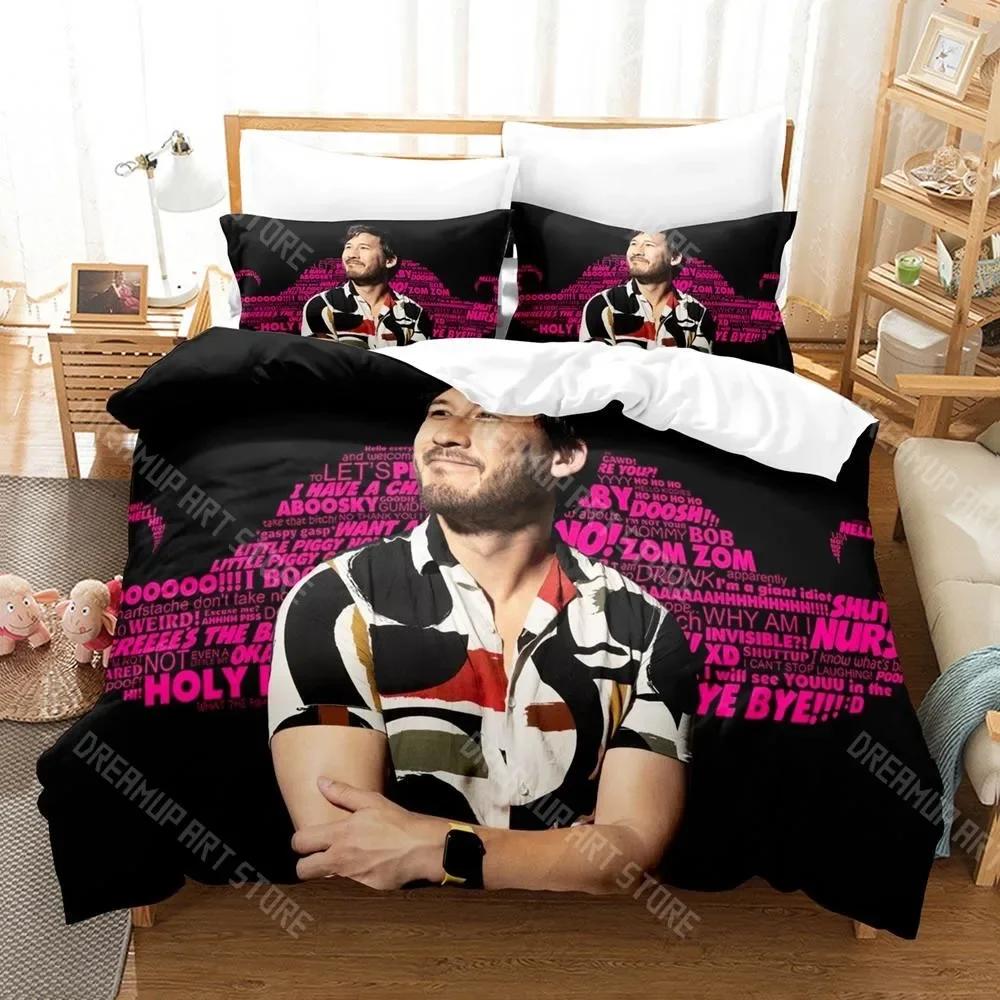 

3D Print Markiplier Bedding Set Single Twin Full Queen King Size Bed Set Aldult Kid Bedroom Duvetcover Sets 3D Hip Hop EU Single 90x200cm