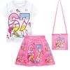 Kids Girls Steal a Brainrot 67 Print Sets Short Sleeves T-Shirt Skirt Bag Clothes Set