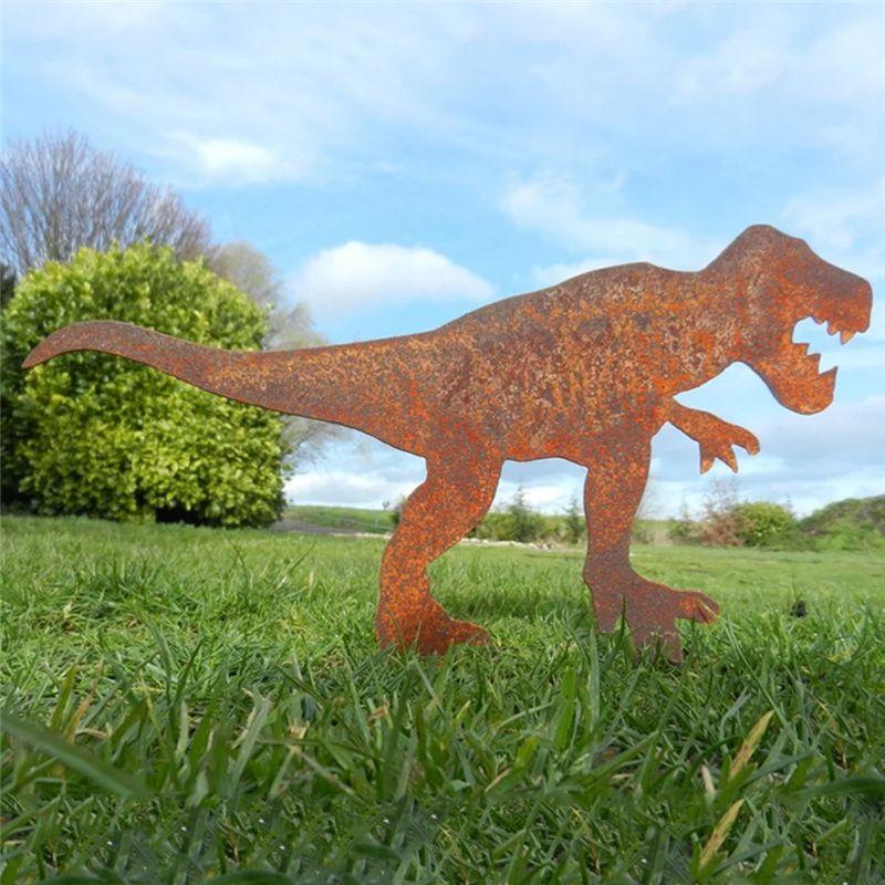 M-Modern-Metal Dinosaur Fence Post Topper,Dinosaurs