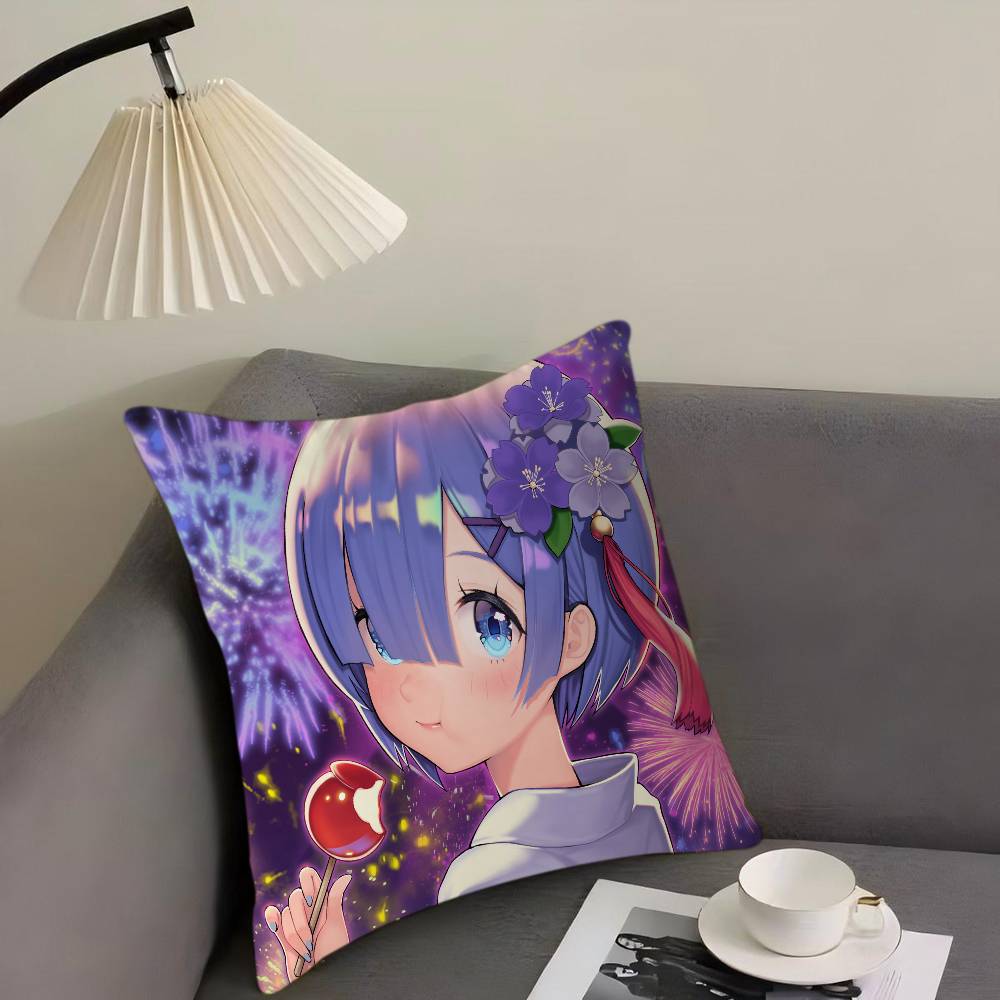 Rem Ram Cartoon Animation Pillowcase Toon Gift Cushion Cover Bedroom Home Sofa Chair Seat Decor Pillow Case