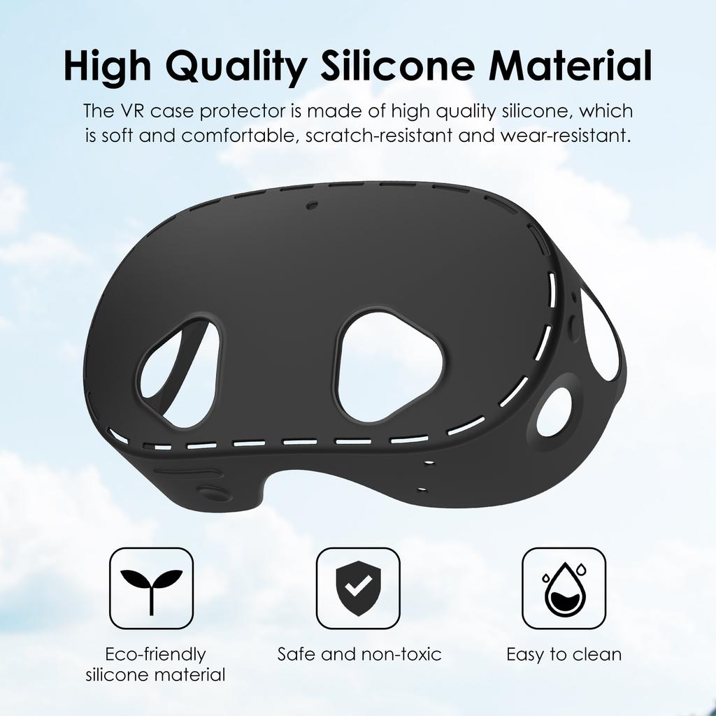 Silicone Protective Cover for Oculus Quest 3S VR Eye Mask Headset Anti-scratch Protection Case Glasses Accessories
