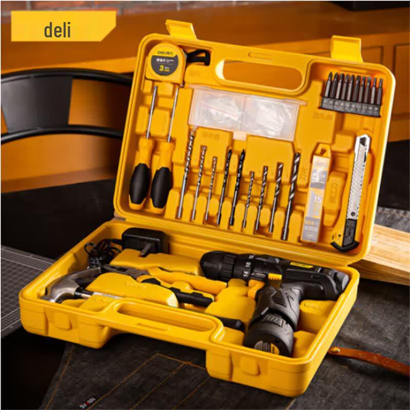 Deli 28-Piece Cordless Drill & Tool Set