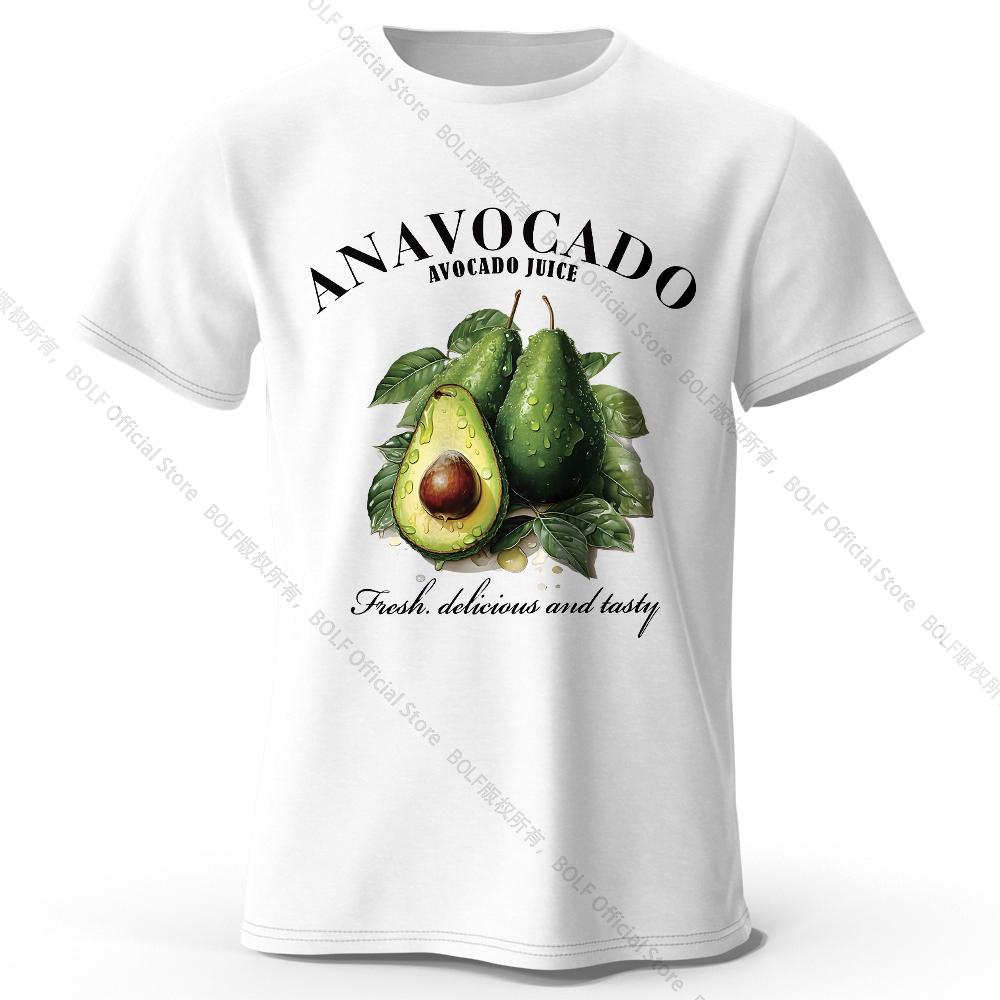 100% Cotton Fresh Avocado Tee - Minimalist Fruit Design Soft Comfortable Basic Top for Casual Everyday Wear