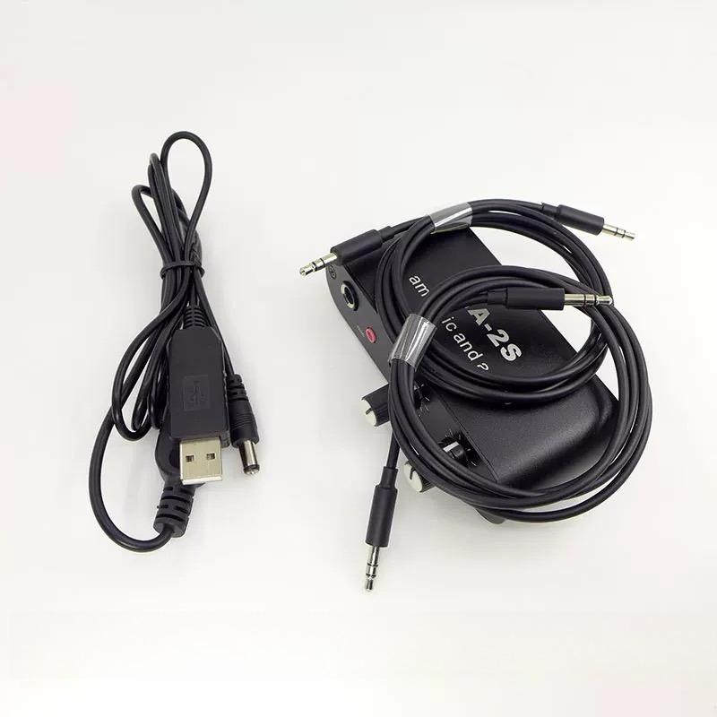 6.5mm Dynamic Microphone 3.5mm Condenser Microphone Amplifier Headphone Amplifier Music Audio Preamplifier Mixing Board MA-2S