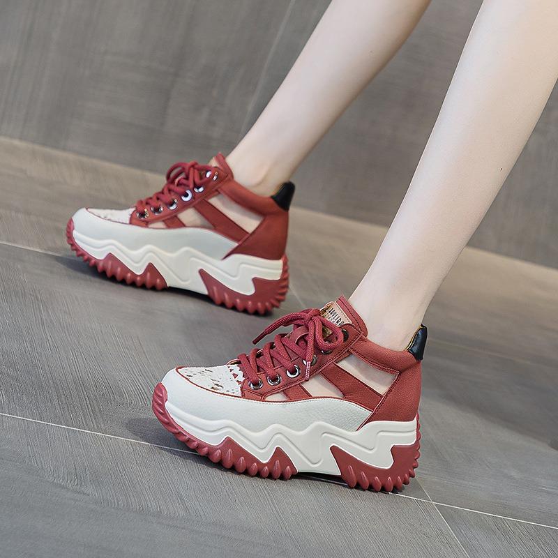 Leather Daddy Shoes Women's Summer Casual Retro Inner Elevation Shoes Platform Sandals