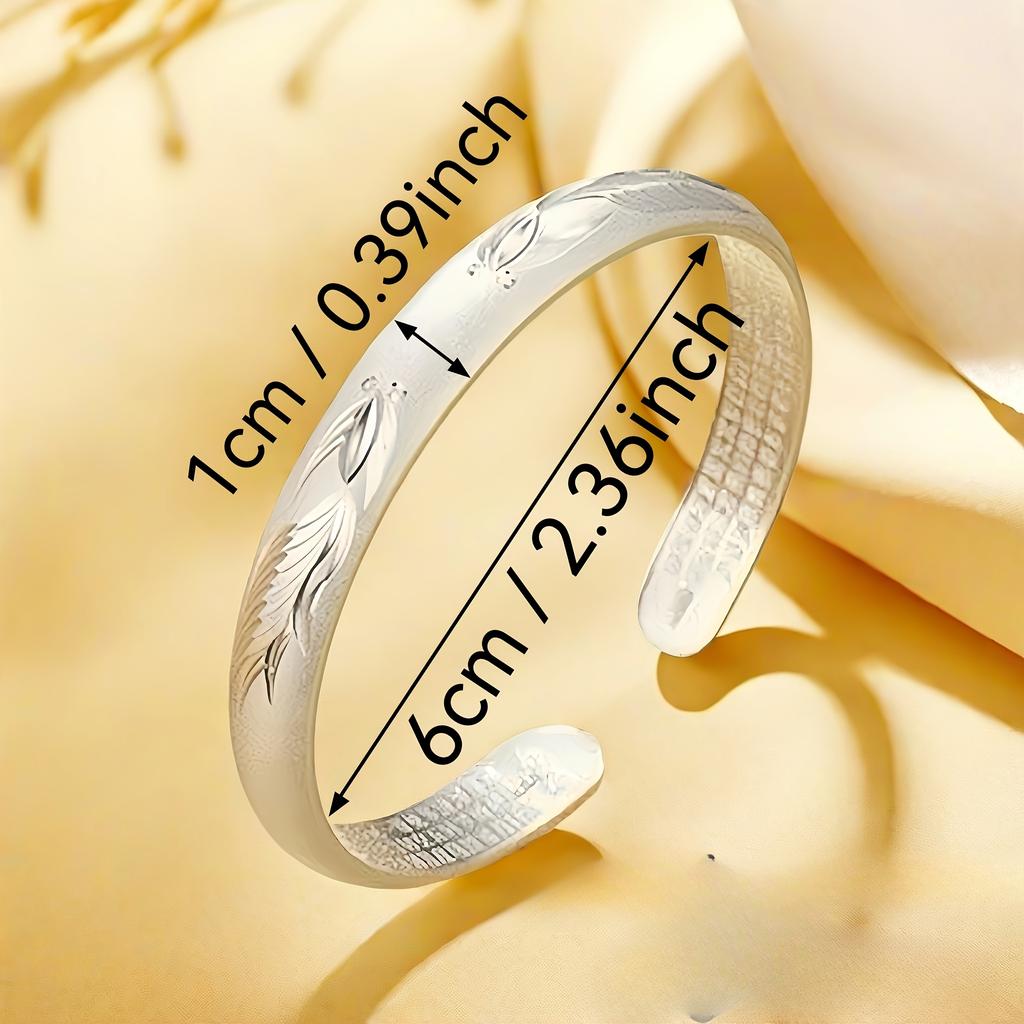 Pure Silver S999Bracelet Sterling Silver Bracelet Women's Open Bracelet The size can be adjusted freely A holiday gift for mom