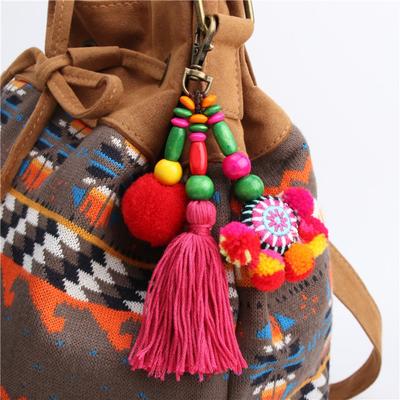 Flower Bohemian Tassel Pendant Handmade DIY Ethnic Style Pendant  Hanging Accessory