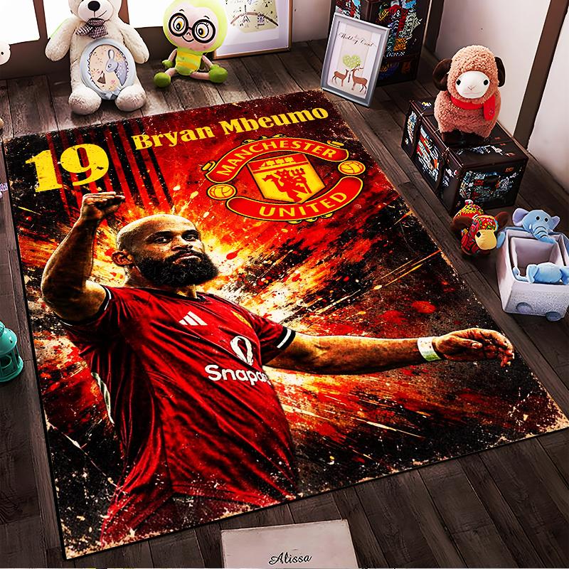 "Soccer Theme Designed floor mat, suitable as a non-slip mat for the living room or bedroom sofa