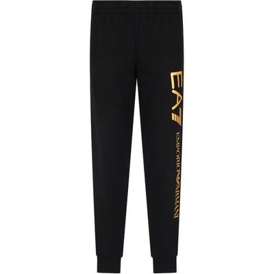 EA7 Elastic Waist Cotton Jogging Pants Knit Sports Pants Men Bottoms Black 7M000571-AF13512-MC004