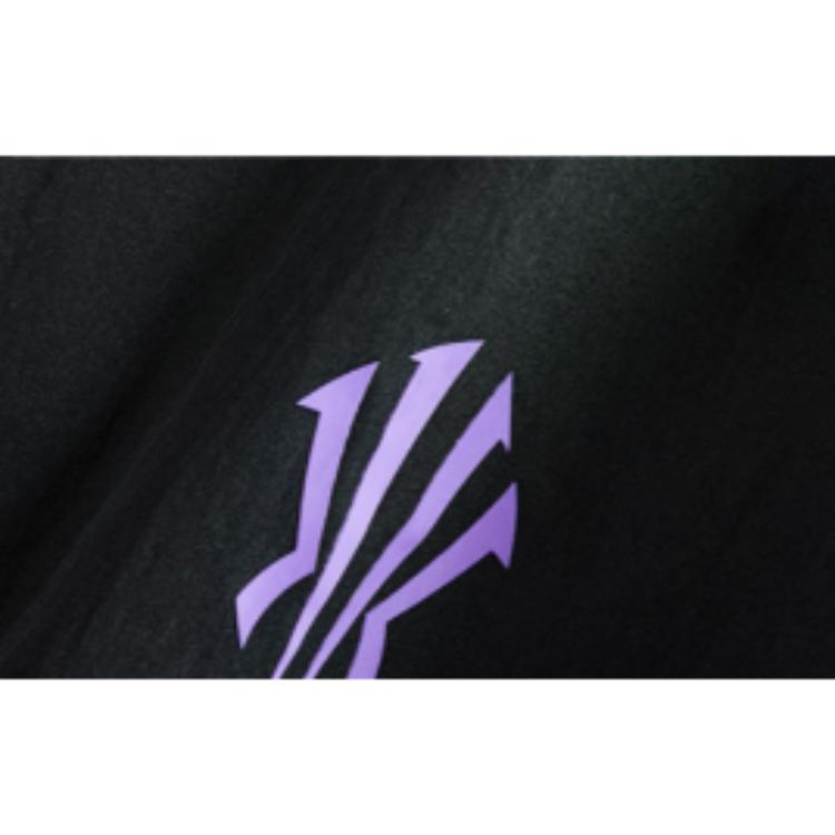 Anta Basketball Series Spliced Hooded Zipper Logo Long Sleeve Loose Windbreaker Unisex Outerwear Black 172441603N-3