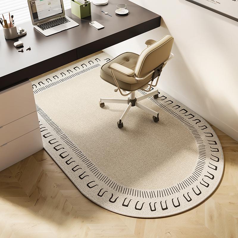 Bedroom Study Carpet Computer Chair Non-slip Floor Mat Coffee Table Desk TPR Bottom Anti-slip Carpets Large Rounded Corner Rug