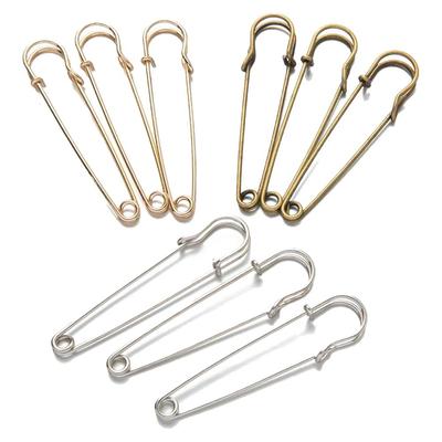 10 Stück 3 Farben Große Sicherheitsnadeln 50/60/70mm Zubehör Basis Haken Hochwertige Broschennadeln DIY