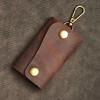 Handmade Genuine Leather Keychain Men Key Holder Organizer Pouch Key Wallets Housekeeper Key Case Card Holder Male
