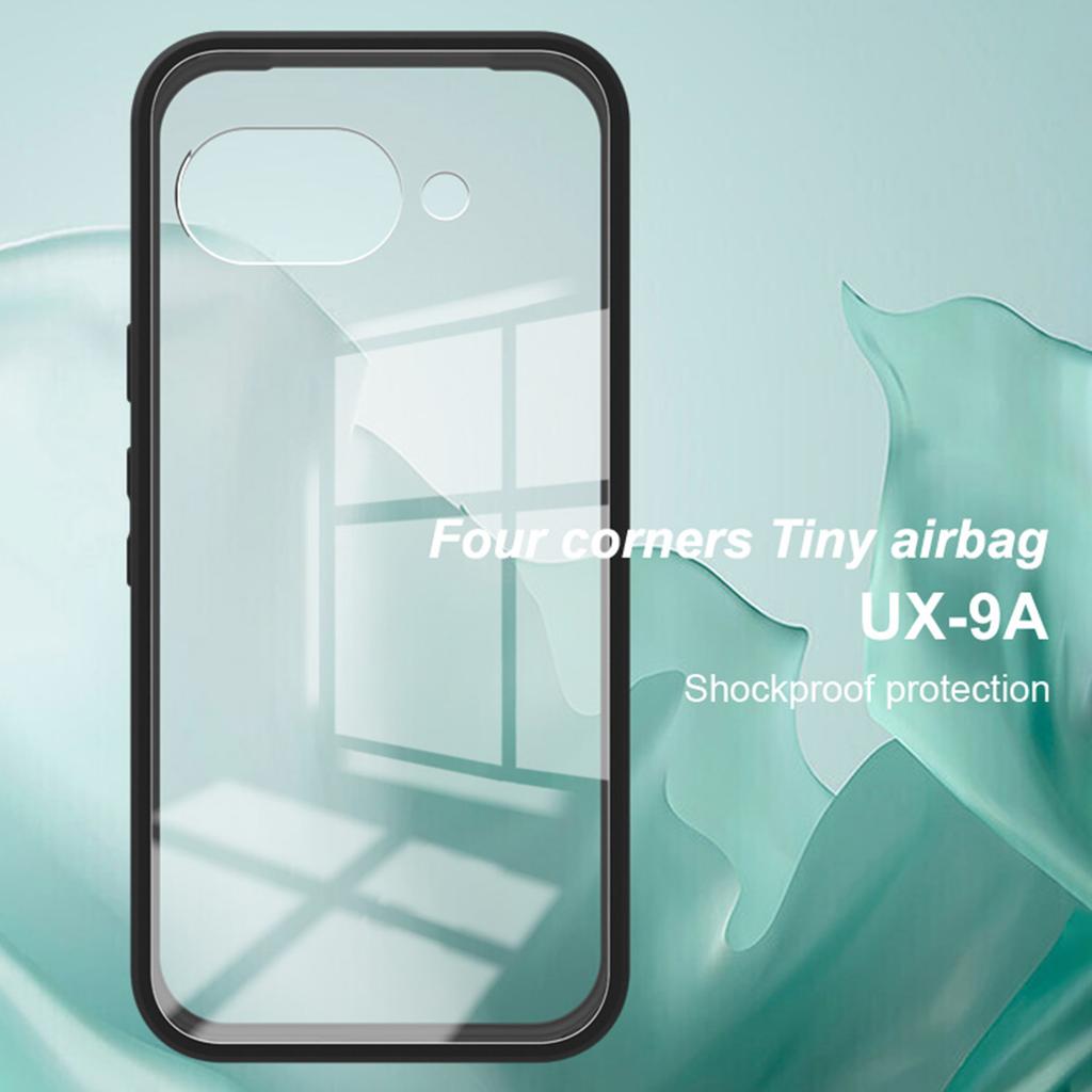 IMAK Série UX-9A pro Google Pixel 9a Průhledný kryt TPU PC Obal na telefon Zesílené rohy