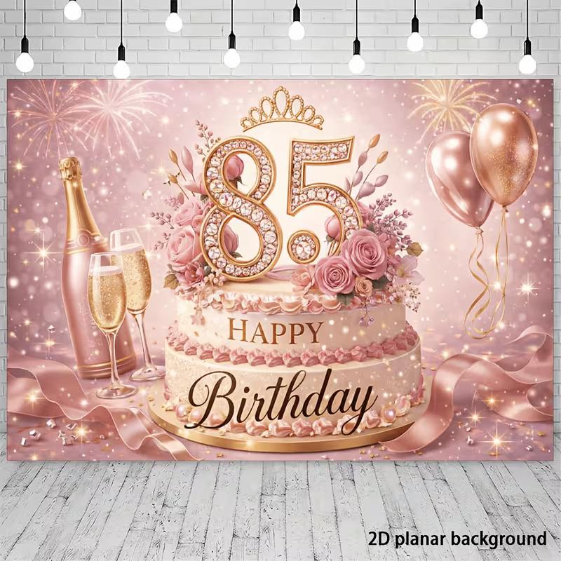 2D Pink Gold Background for Senior & Glam Birthday Parties