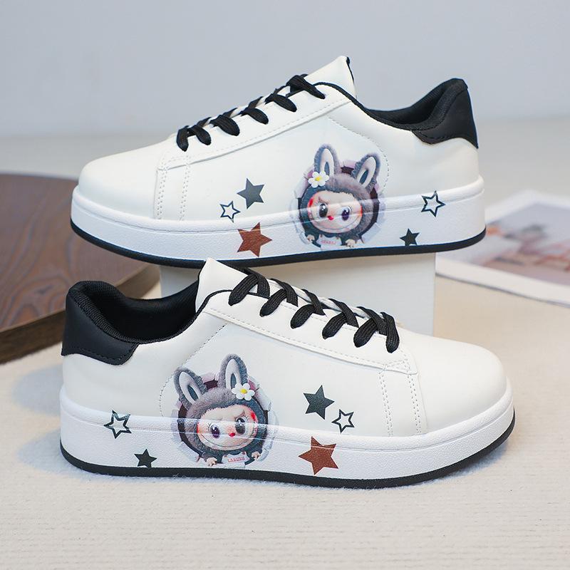 

Little white shoes women s spring and autumn students board shoes soft-soled sports shoes versatile girls leather casual shoes non-slip 40 чёрный