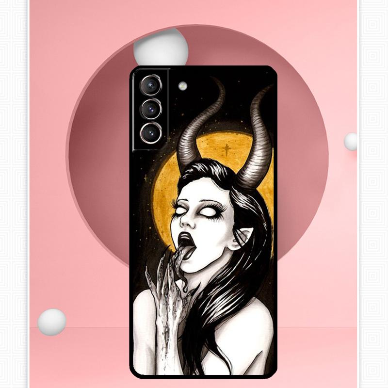 Devil Woman Case For Samsung Galaxy S25 Ultra S25 FE S20 S21 S22 S23 Plus S9 S10 S24 Ultra Cover Funda