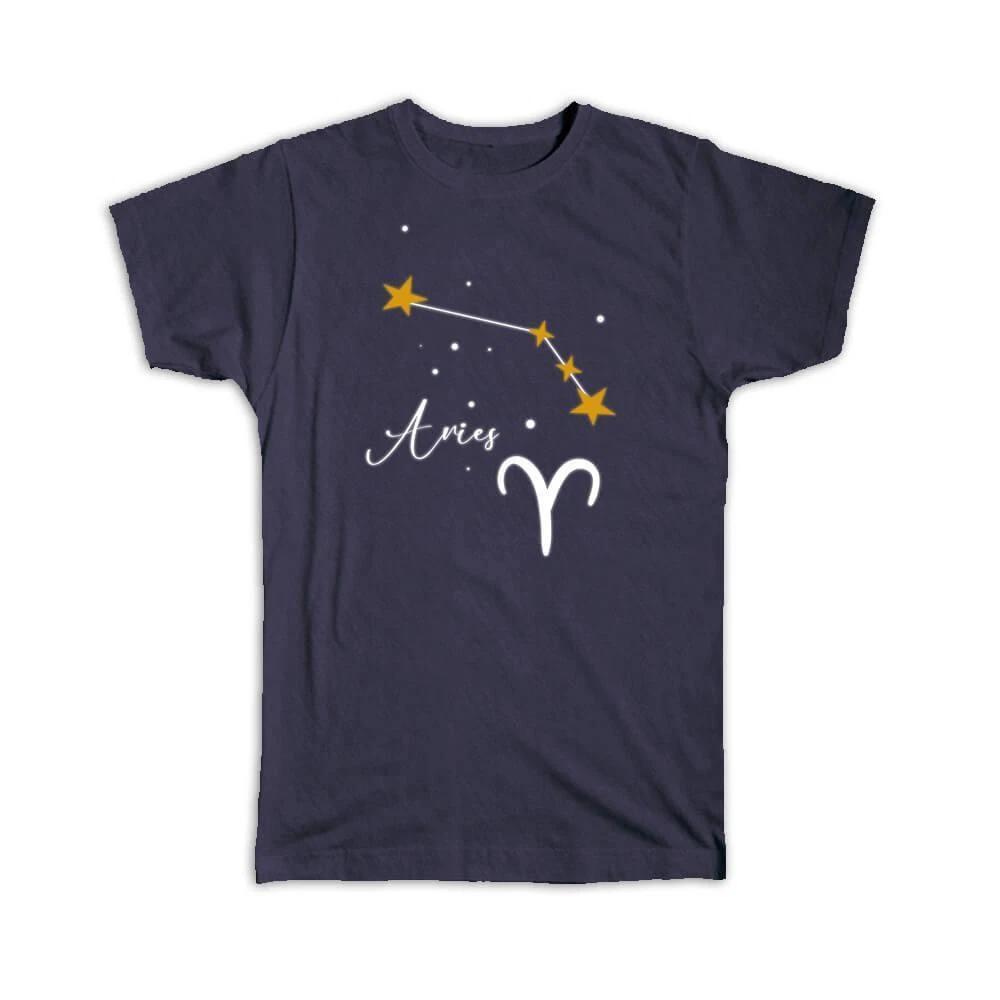 Gift T-Shirt : Aries Constellation Zodiac Sign Astrology Horoscope Happy 2XL