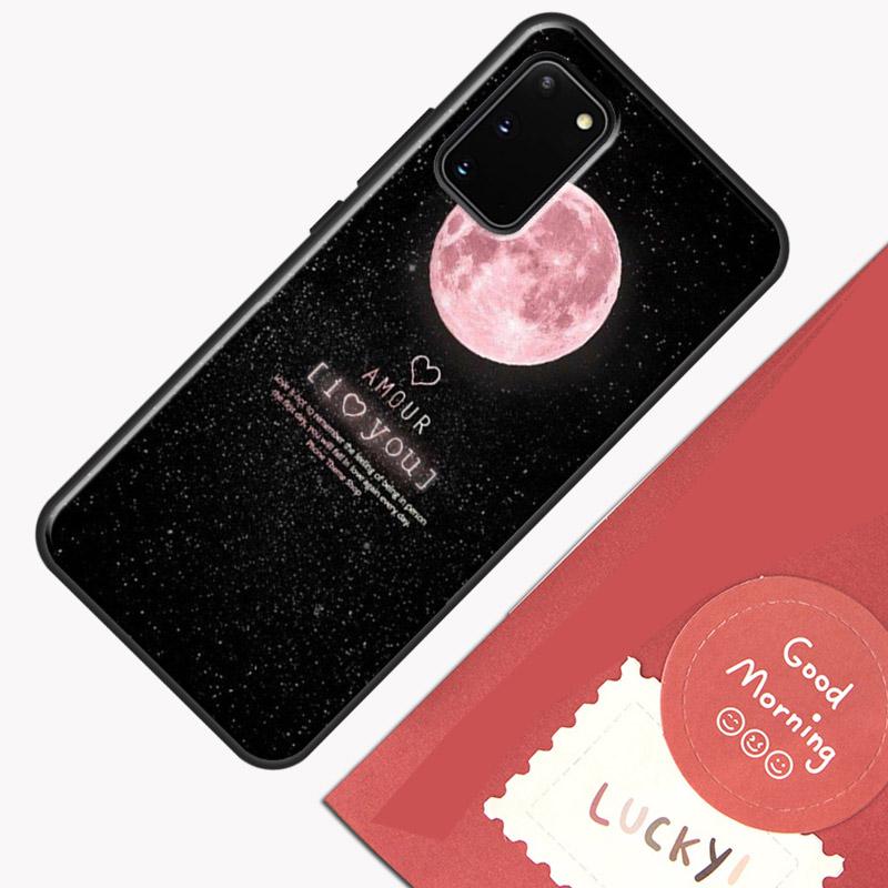 Black Moon Stars Space Astronaut Phone Case For Samsung Galaxy S23 S26 Ultra S20 S21 S22 S24 S25 Plus S10 S25 FE Cover Shell