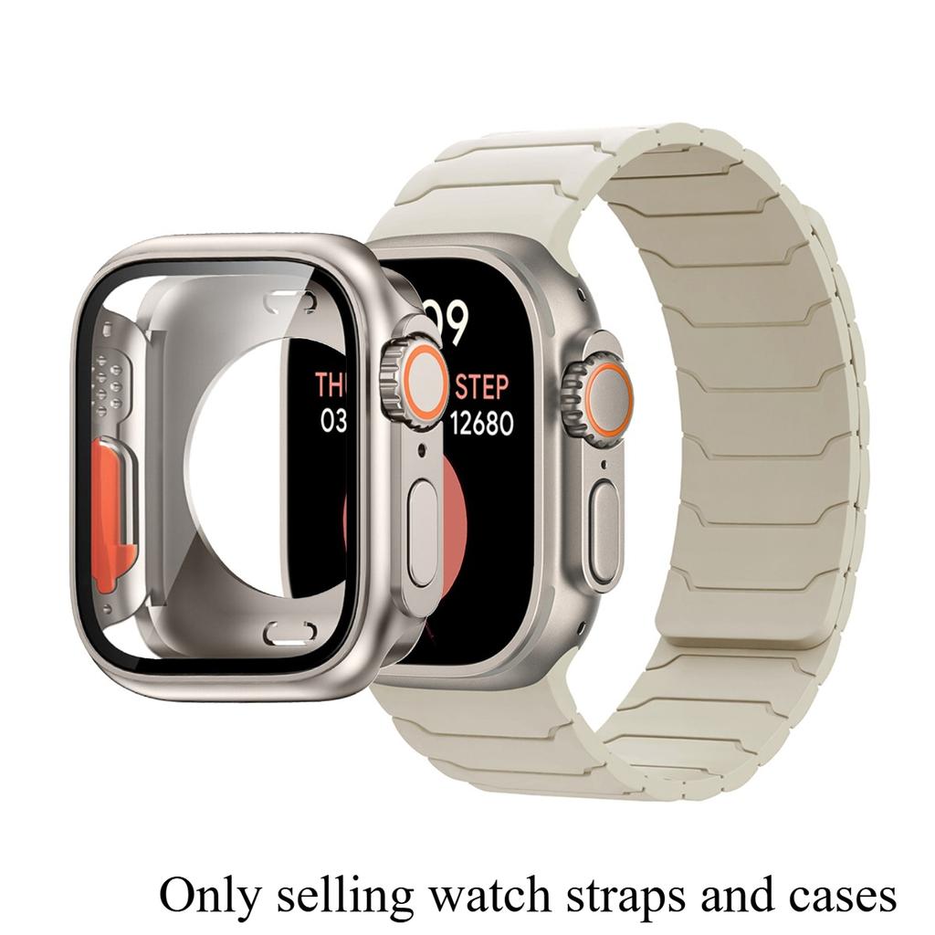 Case+Band For Apple Watch 41 40 44 45 42 46mm Magnetic Strap Screen Protector For Iwatch Series 11 10 987 SE 654 Change To Ultra