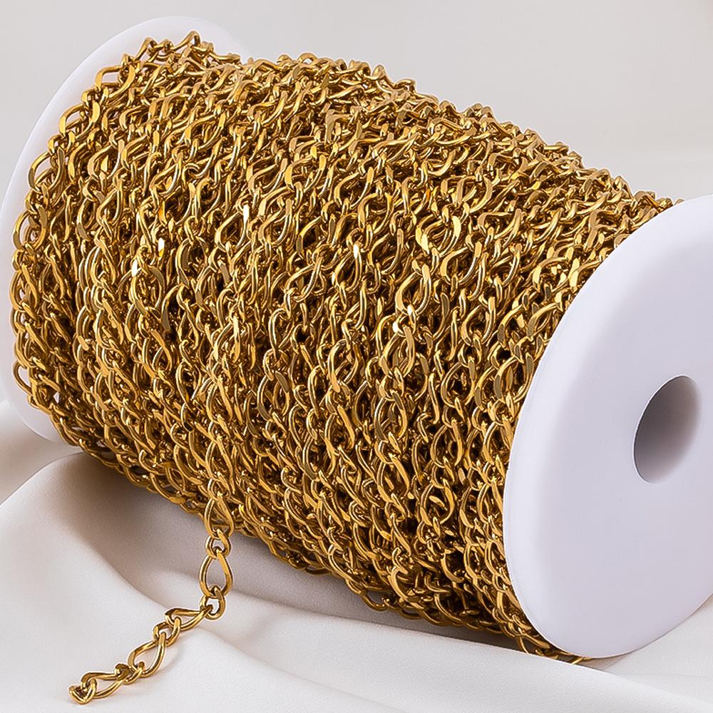 2Meter 1Meter 0.5Meter Link Chain Stainless Steel Twisted Chain Thick Grinding Chains for DIY Necklaces Body Jewelry Findings