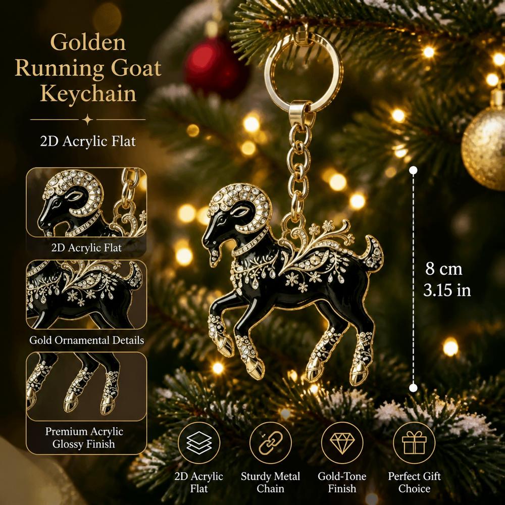 Ornate Goat Key Ring Acrylic Goat Bag Charm New Year Gift Goat Keychain Festive Occasions
