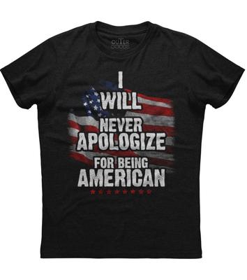 Herren American Flag Ich werde mich niemals dafür entschuldigen, Amerikaner zu sein Patriotisches T-Shirt