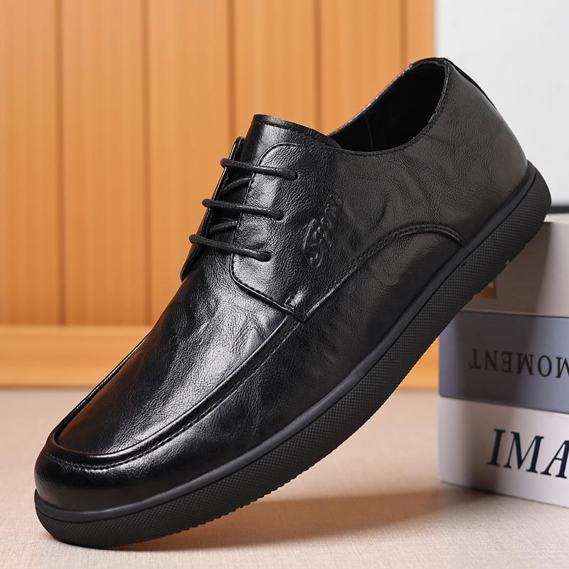 Fashion Trendy Men's Casual Shoes lace up Simple Men's Retro Leather Shoes lace up oxfords Elegant Formal Commuter men Work Shoes