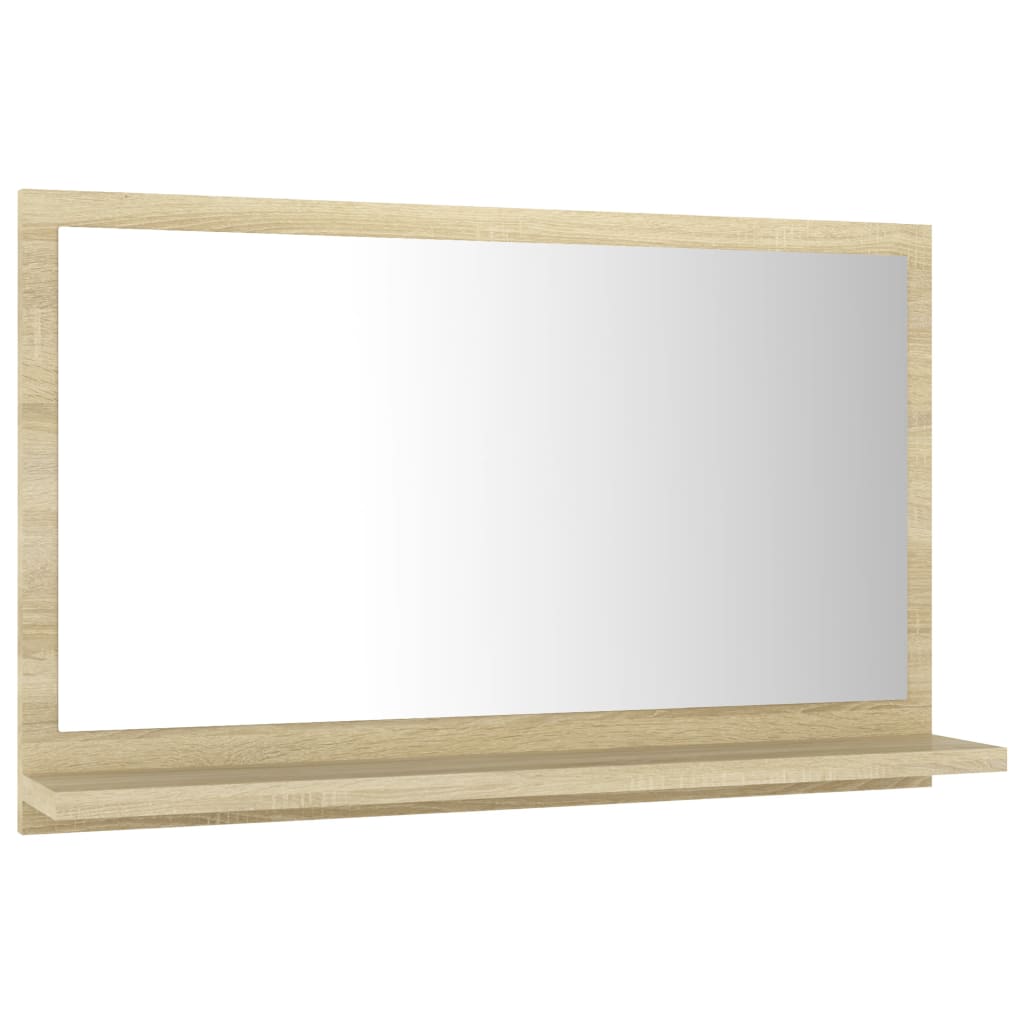 Bathroom Mirror in Sonoma Oak 60 x 10.5 x 37 cm Engineered Wood