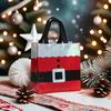 6/12PCS Non-woven Waterproof Retail Bags Red Gift Tote Bag Reusable Santa Claus & House Merry Christmas Mall Shopping Bags