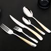 30Pcs Tableware Set Stainless Steel Mirror Gold Dinnerware Set Knife Fork Tea Spoon Flatware Kitchen Home Cutlery Set