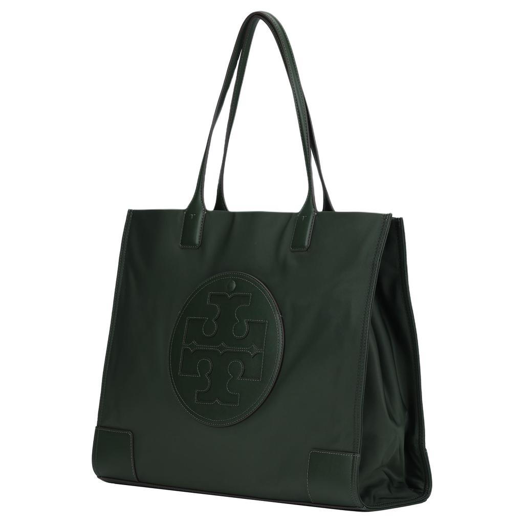 Tory Burch Ella Logo Magnetic Closure Fabric And Faux Leather Tote Bag Women Tote Bags Basil-Green 87116-312