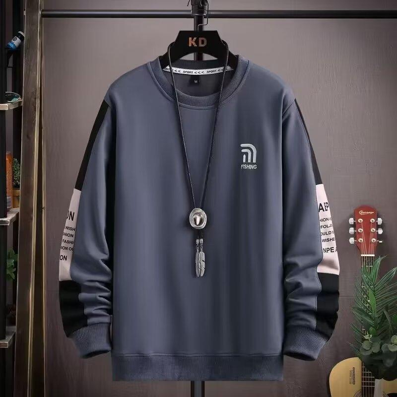 Crew Neck Sweater Men's Long-sleeved T-shirt Men's Spring and Autumn New Autumn Clothes Trendy Brands Ins Students and Teenagers On Clothes