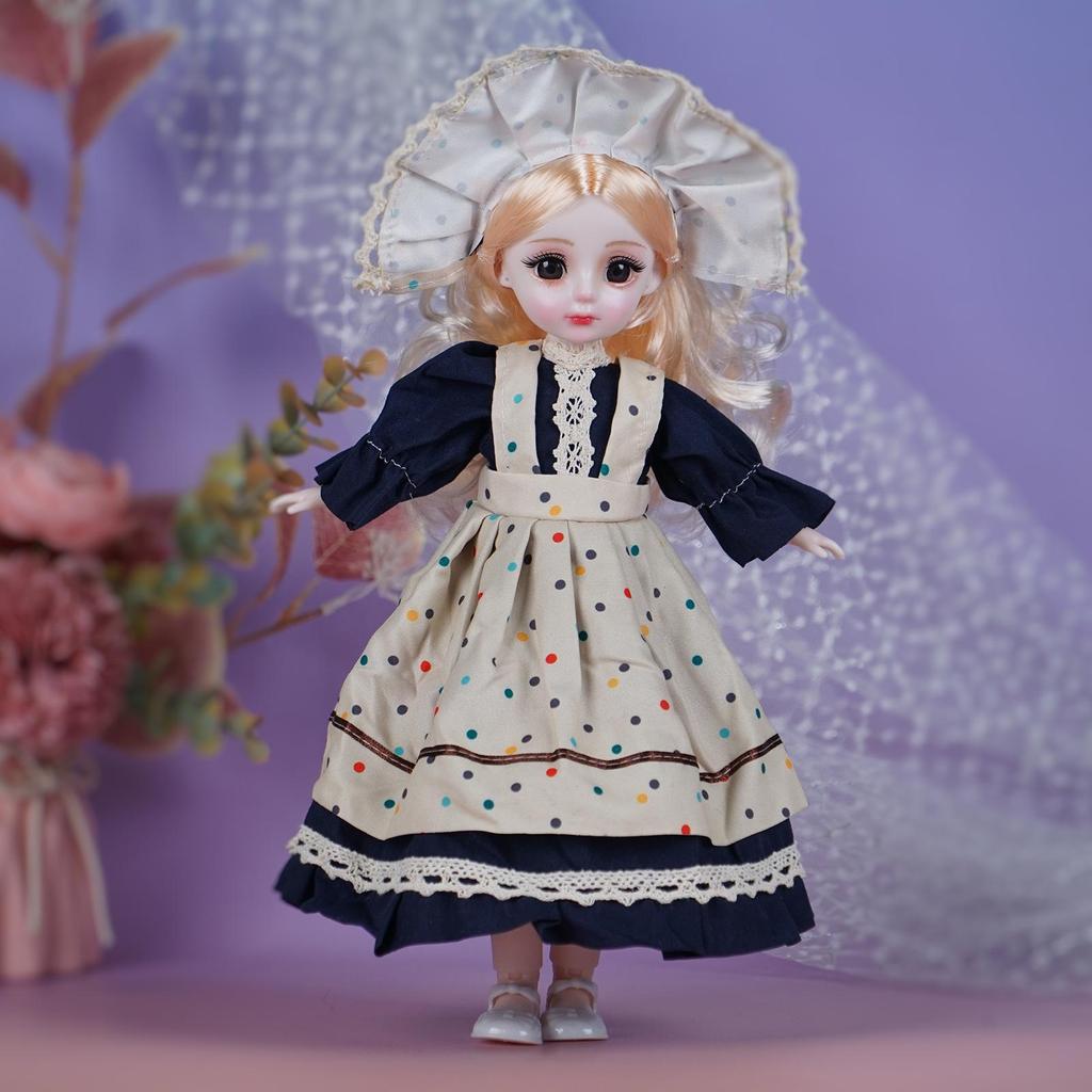 30cm Princess Doll Gift Set with Replaceable Clothes and Play House