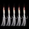 15/30Pcs Luminous Sabiki Rig Glow-in-the-dark Fish Skin Lure Rig Fishing Bait Rig with Hook Invisible Line Saltwater Freshwater Fishing Accessories