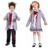Halloweenský cosplay Zombie Jiangshi Krvavá uniforma Dívky Chlapci Školní uniforma s dlouhým rukávem Horor Děti Dětský Cosplay Halloween Kostým Devil Ghost