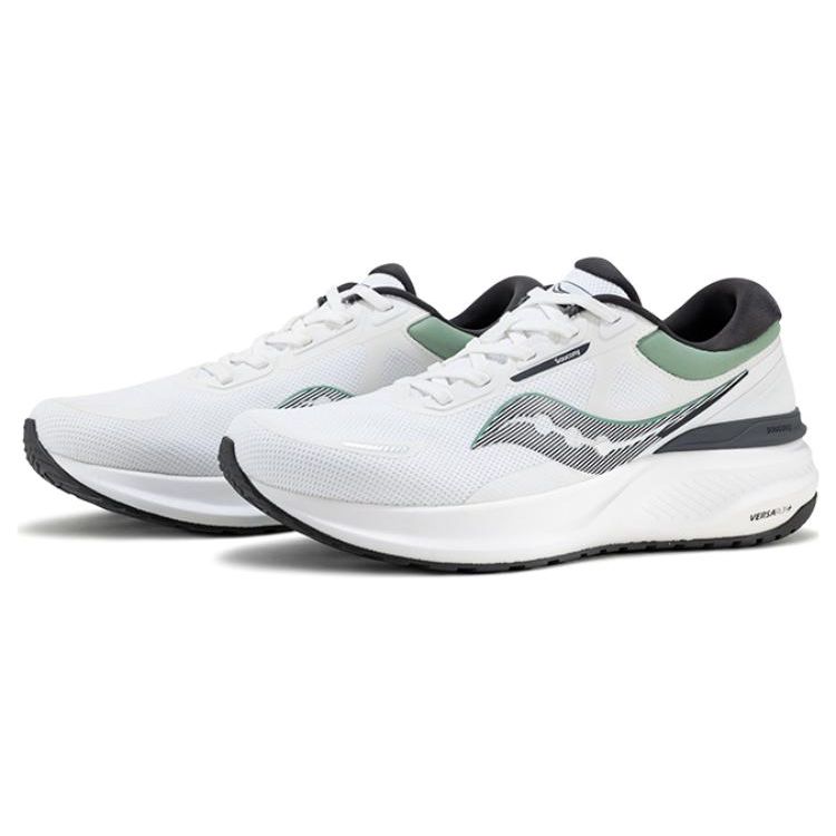 Saucony Puff Comfortable Trendy Non-Slip Wear-Resistant Low-Top Training Running Shoes Men sneaker White Black Green S28194-1