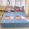 Leaf Printed Fitted Sheet with Elastic Band Skin-friendly and Breathable Single/Queen Bedsheet Soft Bedding (without pillowcase)