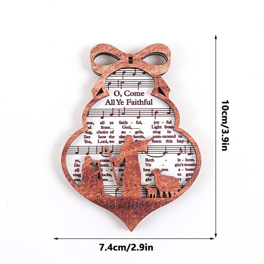 3D Wooden Musical Christmas Tree Hanging Ornament & Magnetic Fridge Sticker