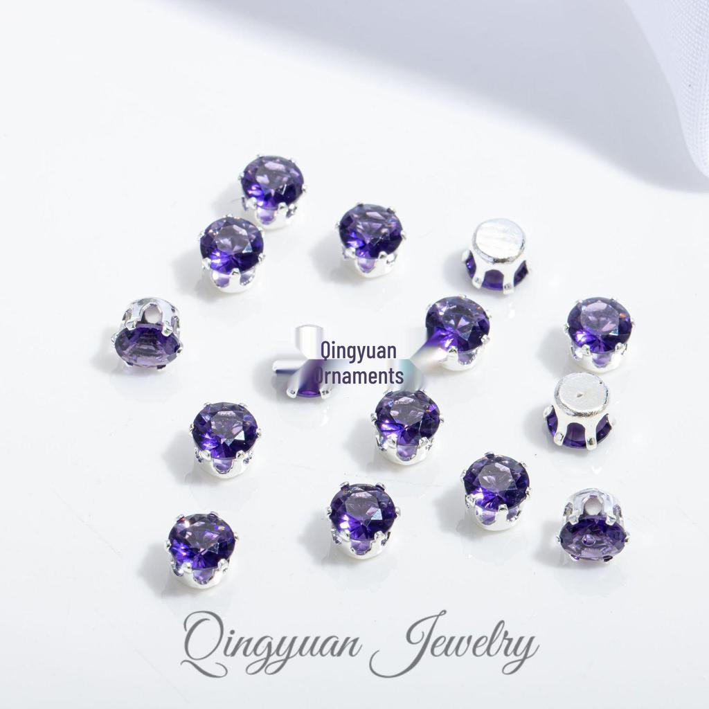 Round Claw Zircon Crystal DIY Jewelry Accessories for Bracelets, Necklaces, Wedding Dresses, and Dance Costumes