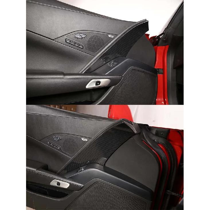 ABS Carbon Fiber Car Main Driver's Inner Door Panel Cover Sticker Trim Sticker For Chevrolet Corvette C7 2014-19 Car Accessories