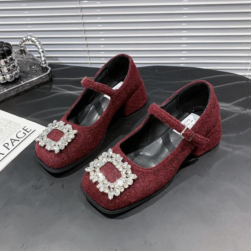 

Толстая подошва и круглый носок Rhinobrown водонепроницаемая платформа модные универсальные удобные нескользящие дышащие женские одинарные туфли 40 красный