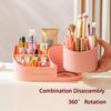 ABS 360° Rotating Makeup Organizer For Vanity Cosmetics Skin Care Organizer Makeup Brush Holder For Bedroom Bathroom