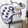 Cortinas transparentes con dibujos de teclado de juego para niña, dormitorio, cocina, ventana, decoración del hogar