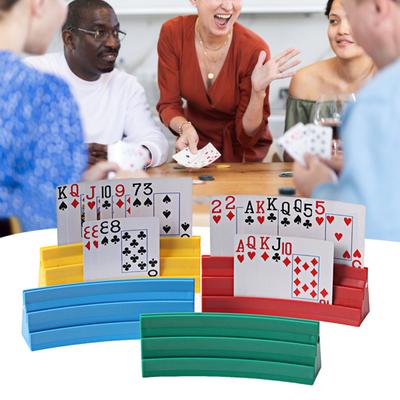 1 Set Magnetic Poker Card Holder 3 Layers Little Hands Kids Seniors Arthritis Hands-Free Paper Cards Desktop
