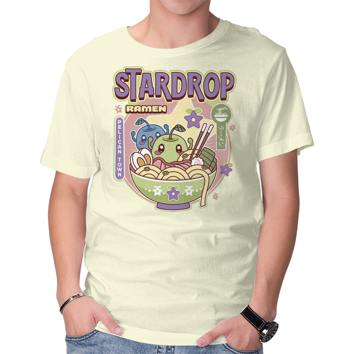 Unisex Crew Neck T-Shirt Junimos Ramen Graphic Short Sleeve Casual Tee XL