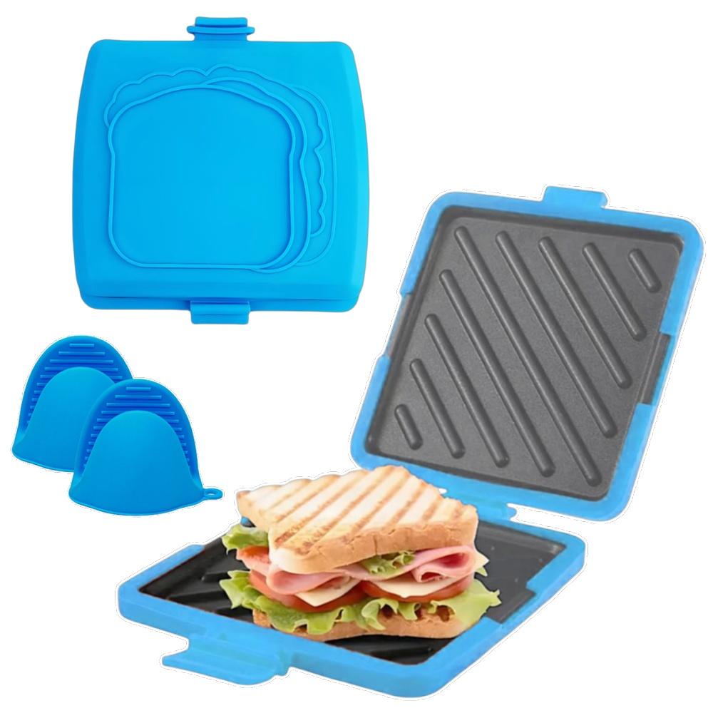 Microwave Sandwich Maker Oven Toaster for Quick Breakfast Bread Steak Sausages Baking Tray Food Grade Kitchen Toast Grilling Pan