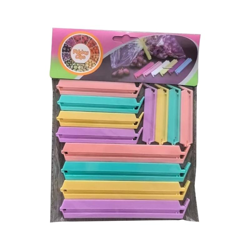 Effective Airtight Food Sealing Clip 3 Size Candy Color Plastic Bag Clip For Snacks Spices Dry Good Storage
