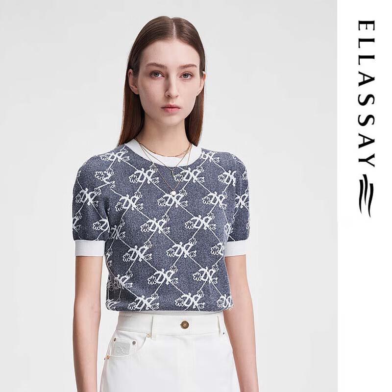 

ELLASSAY Color-Block Monogram Knit Top M