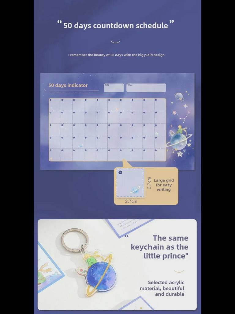 Der Kleine Prinz Geschenkset: Hochwertiges Notizbuch, Aufkleber und Klebeband für Jungen